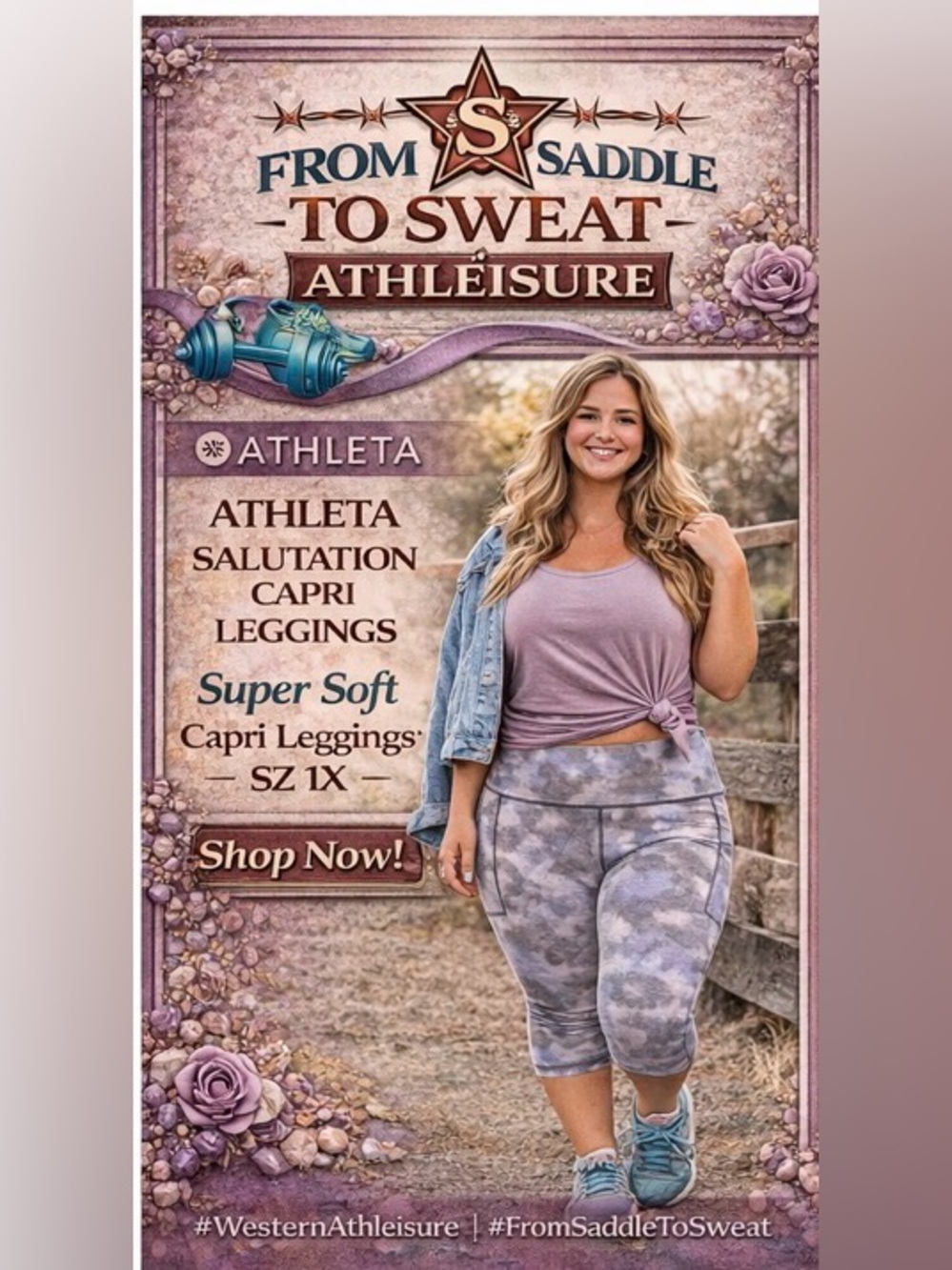 🤠💪 Athleta Salutation Stash Pocket II Capri | 1X | Super Soft | EUC